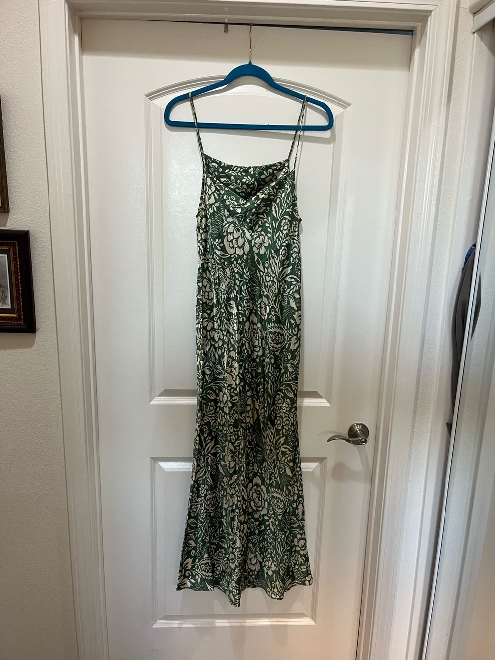 Zara Green Floral Maxi Slip Dress - Picture 3 of 4